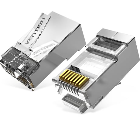 Коннектор VENTION RJ45 (8p8c), FTP, cat. 6A, под витую пару, экранированный (50шт.) IDFR0-50