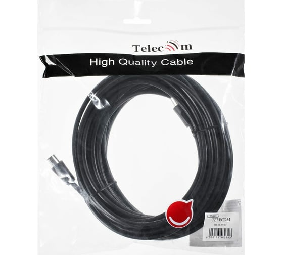 Удлинительный антенный кабель Telecom, 9.5mm, 75Ом, ТВ-М--ТВ-F, 10m TTV9501-10M