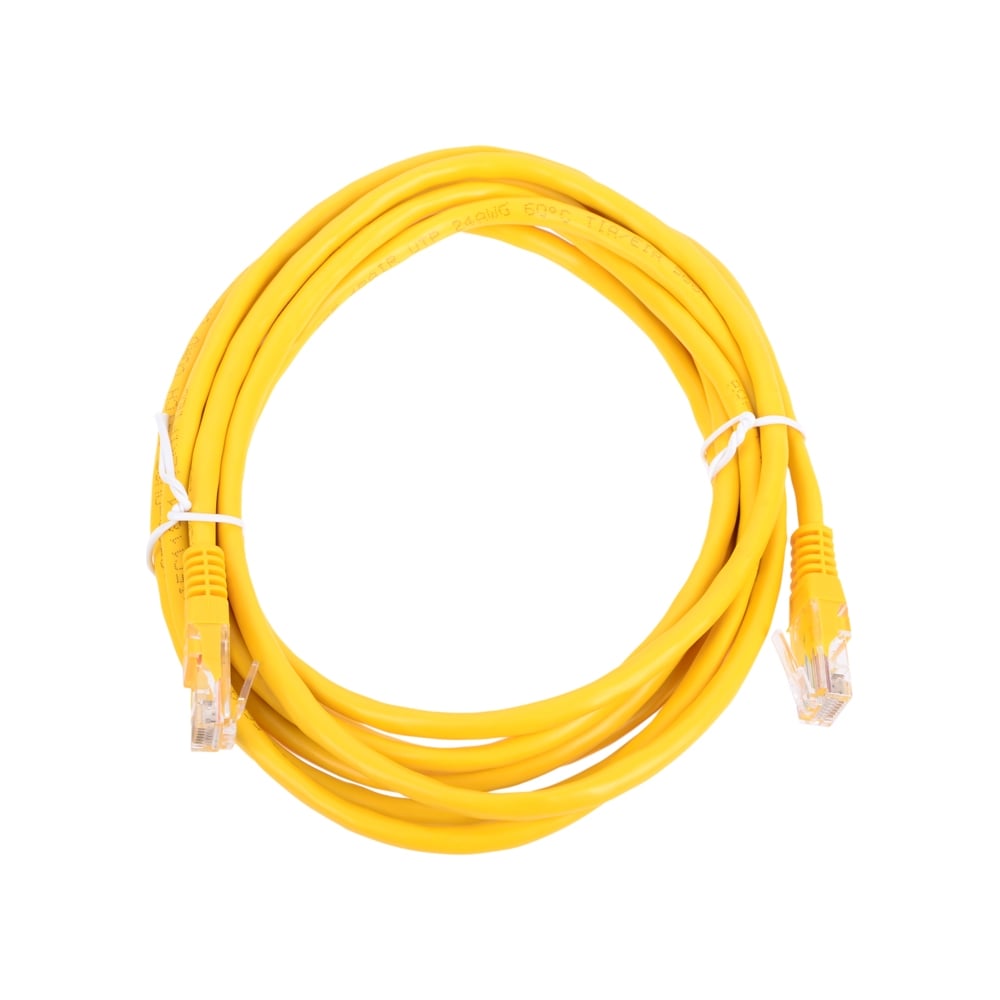 Патч-корд TV-COM литой многожильный UTP кат.5е 5м желтый NP511-5M-Y ...