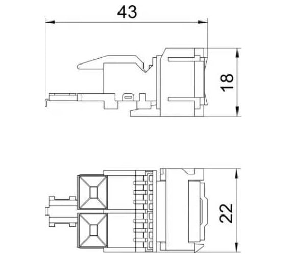 Разъем RJ45 OBO Bettermann категория 6 неэкранированный (UTP) Snap-In, тип C (для MP R2 2C, MPMT45 2C, MTM 2C, CP45) 6117349