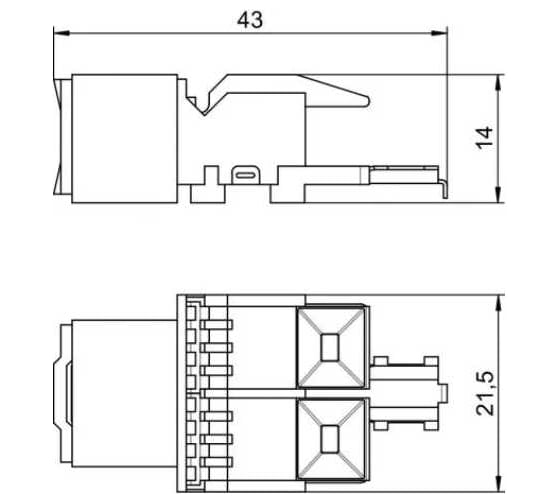 Разъем RJ45 OBO Bettermann категория 6 неэкранированный (UTP) (для корпусов DTG-2RM и DTS-2RM) 6117341