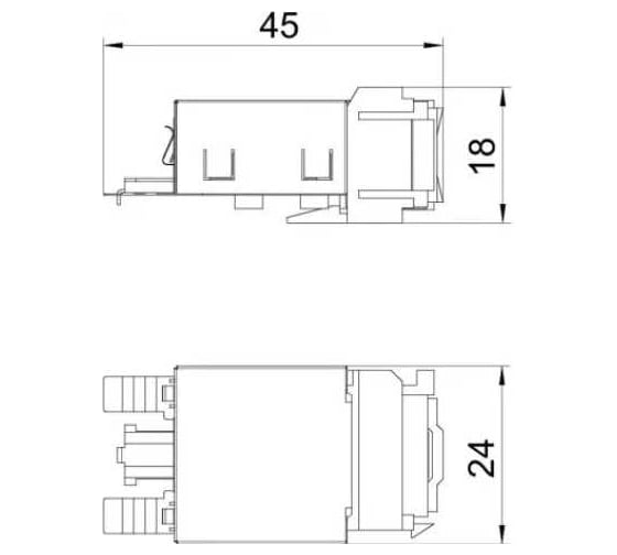Разъем RJ45 OBO Bettermann категория 6 экранированный (FTP) Snap-In, тип C (для MP R2 2C, MPMT45 2C, MTM 2C, CP45) 6117345