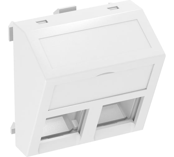 Корпус двойной компьютерной розетки OBO Bettermann тип C (наклонный) 45x45 мм, 1 модуль Modul45, белый 6119286 1