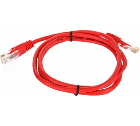 Литой патч-корд Telecom, UTP кат.5е 1,0м красный NA102-R-1M