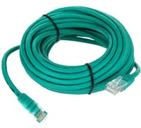 Литой патч-корд Telecom, UTP кат.5е 10,0м зеленый NA102-G-10M