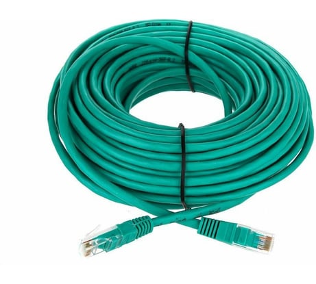 Литой патч-корд Telecom, UTP кат.5е 20,0м зеленый NA102-G-20M