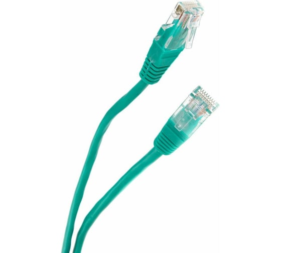 Литой патч-корд Telecom, UTP кат.5е 20,0м зеленый NA102-G-20M