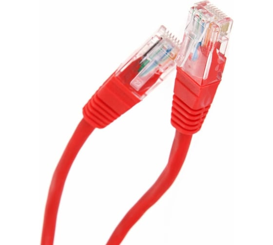 Литой патч-корд Telecom, UTP кат.5е 5,0м красный NA102-R-5M