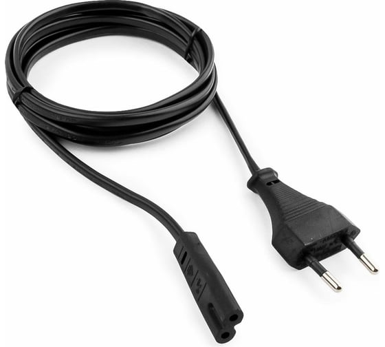 Кабель питания Cablexpert  CEE 7/16-C7, 2x0.75мм2, 2.5А, VDE, 1.8м, черный, пакет, PC-184-VDE-1.8M