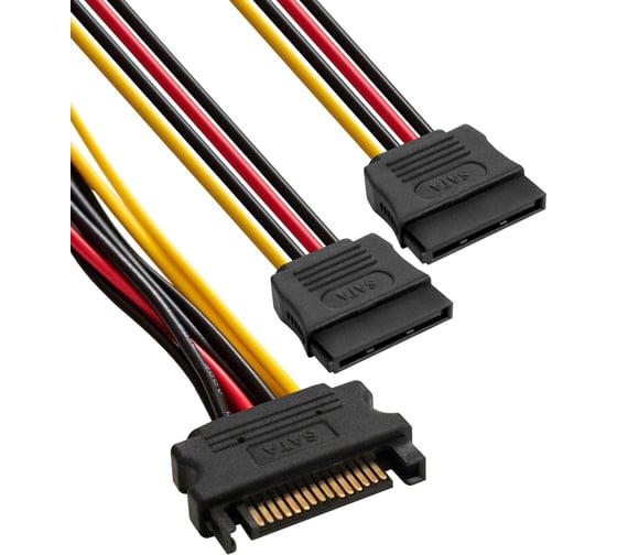 Кабель питания ExeGate SATA EX-CC-SATAM2F 15pin M/2x15pinF 294794