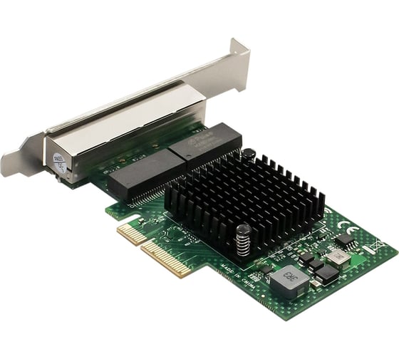 Сетевой адаптер ExeGate EXE-BCM5719 PCI-E x4 v2.0, порты 4xRJ45, 10/100/1000Mbps, Gigabit Chipset Broadcom BCM5719 293453