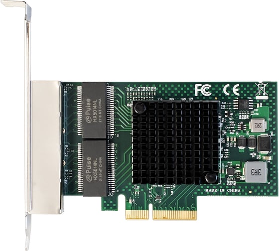 Сетевой адаптер ExeGate EXE-BCM5719 PCI-E x4 v2.0, порты 4xRJ45, 10/100/1000Mbps, Gigabit Chipset Broadcom BCM5719 293453