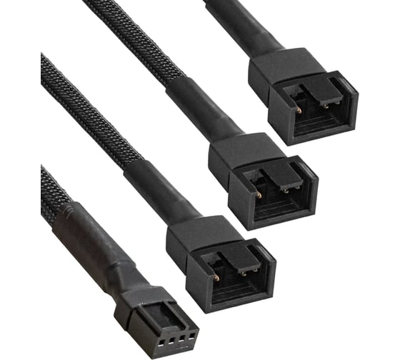 Разветвитель питания ExeGate с 4pin материнской платы на 3 корпусных вентилятора EX-CC-4p3xF 4pin F/3x4pinM 2 из них-3-контактный, 1 из них-4-контактный 294792