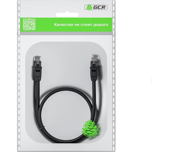 Патч-корд PROF GCR прямой 0.75 m, UTP медь, категория 6, черный, 24 AWG, 10 Гбит/с, RJ45, T568B VIV52I575