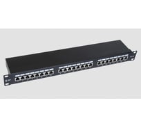 Коммутационная панель СегментЭнерго СегментЛАН Cat5e 1U, 24 порта, FTP, RJ45, черная, 12517-11119