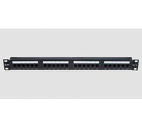 Коммутационная панель СегментЭнерго СегментЛАН Cat5e 1U, 24 порта, UTP, RJ45, черная, 12516-11113