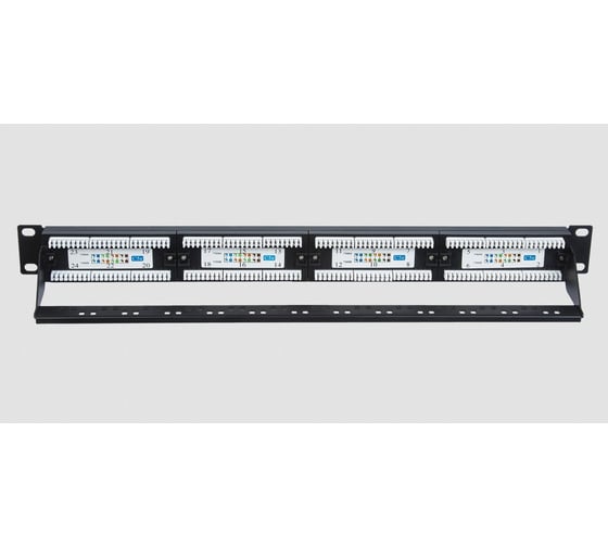 Коммутационная панель СегментЭнерго СегментЛАН Cat5e 1U, 24 порта, UTP, RJ45, черная, 12516-11113