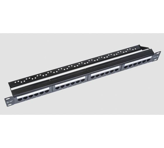 Коммутационная панель СегментЭнерго СегментЛАН Cat5e 1U, 24 порта, UTP, RJ45, черная, 12516-11113