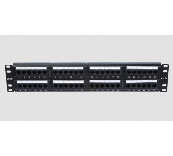 Коммутационная панель СегментЭнерго СегментЛАН Cat5e 2U, 48 портов, UTP, RJ45, черная, 12516-11115 1