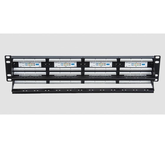 Коммутационная панель СегментЭнерго СегментЛАН Cat5e 2U, 48 портов, UTP, RJ45, черная, 12516-11115