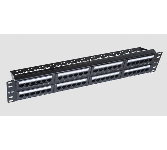 Коммутационная панель СегментЭнерго СегментЛАН Cat5e 2U, 48 портов, UTP, RJ45, черная, 12516-11115