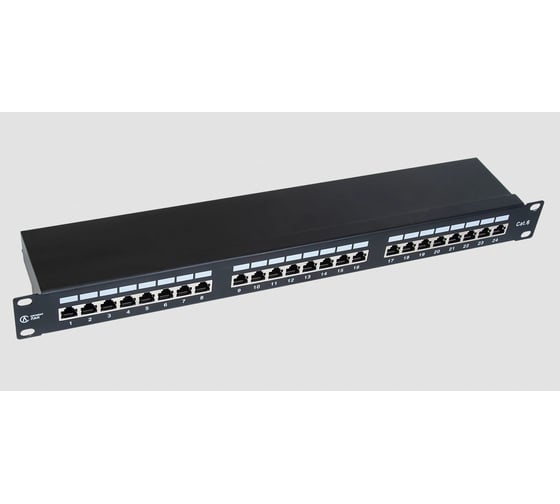 Коммутационная панель СегментЭнерго СегментЛАН Cat6 1U, 24 порта, FTP, RJ45, черная, 12617-11120 1