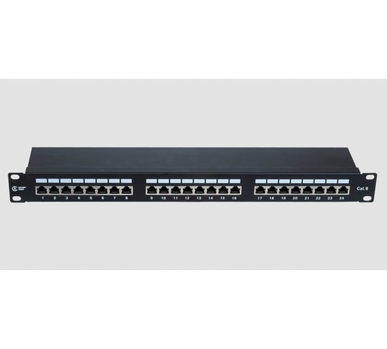 Коммутационная панель СегментЭнерго СегментЛАН Cat6 1U, 24 порта, FTP, RJ45, черная, 12617-11120
