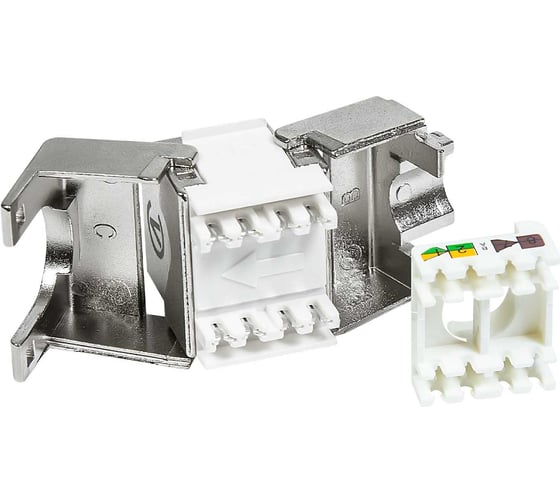 Розеточный модуль СегментЭнерго CAT5e FTP, Keystone, безинструментальный монтаж, 180 градусов, короткий, 14517-11125