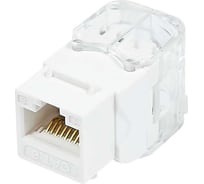 Розеточный модуль СегментЭнерго CAT6 UTP, Keystone, бел., прозрачн. кр., безинструментальный монтаж, 180 градусов, 14616-12206