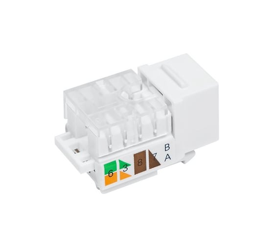 Розеточный модуль СегментЭнерго CAT6 UTP, Keystone, белый, 90 градусов, 14616-11126