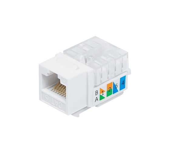 Розеточный модуль СегментЭнерго CAT6 UTP, Keystone, белый, 90 градусов, 14616-11126