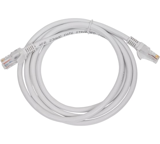 Патч-корд Ripo UTP4 Cat 6, RJ45, 1.5 m, белый, литой 003-300151 1
