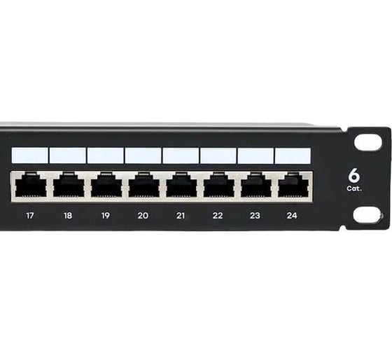 Патч-панель EKF TERACOM CS 19'' Cat.6 1U полный экран STP 24 порта RJ-45 Dual IDC с органайзером TRCS-PPNL-6STP-1U24
