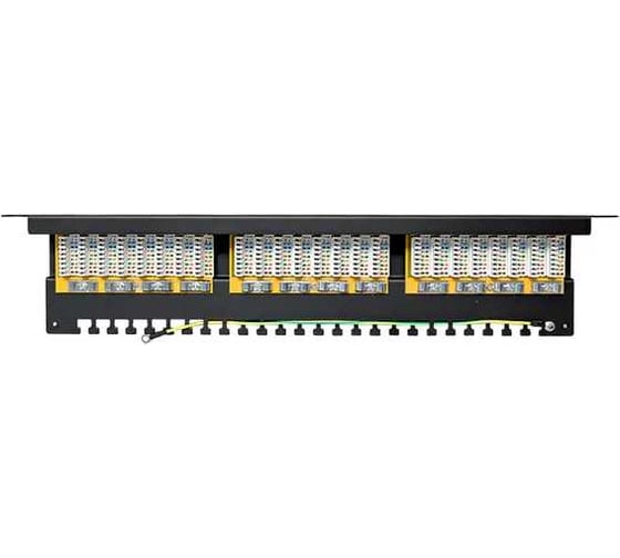 Патч-панель EKF TERACOM CS 19'' Cat.6 1U полный экран STP 24 порта RJ-45 Dual IDC с органайзером TRCS-PPNL-6STP-1U24