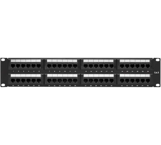 Патч-панель EKF TERACOM CS 19'' Cat.6A 1U полный экран STP 24 порта RJ-45 Dual IDC с органайзером TRCS-PPNL-6ASTP-1U24