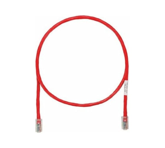 Патч-корд PANDUIT UTPCH2MRDY TX5e UTP, Cat.5e, с модульными разъёмами PAN-PLUG на обоих концах, 24 AWG, 2 м, красный 30334 1