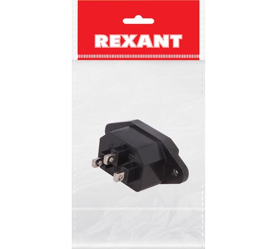 Сетевой штекер REXANT 3 pin 10А на корпус 11-0001-9