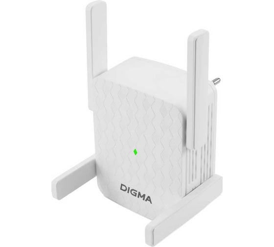 Повторитель беспроводного сигнала DIGMA D-WR310 (D-WR310V2) N300 Wi-Fi белый 1995713