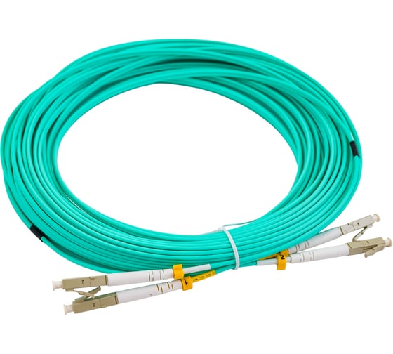 Волоконно-оптический шнур Hyperline FC-D2-503-LC/PR-LC/PR-H-15M-LSZH-AQ патч-корд MM 50/ 42837