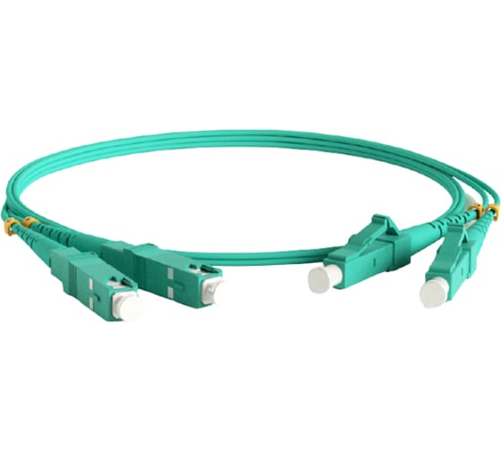 Волоконно-оптический шнур Hyperline FC-D2-503-LC/PR-SC/PR-H-20M-LSZH-AQ патч-корд MM 50/ 42834 1