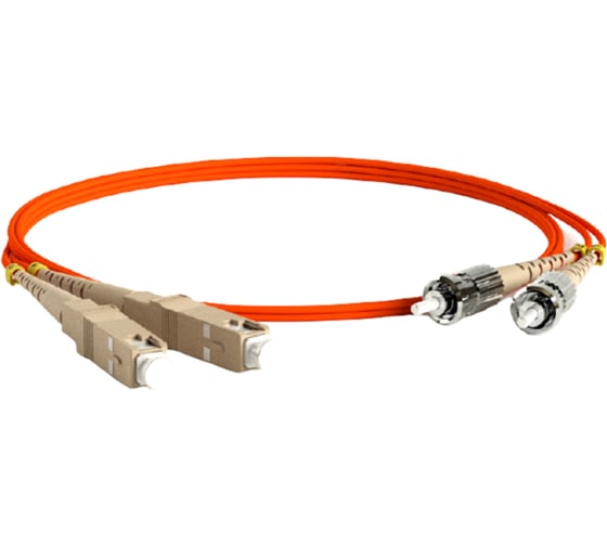 Волоконно-оптический шнур Hyperline FC-D2-62-SC/PR-ST/PR-H-2M-LSZH-OR патч-корд MM 62.5/ 239532 1