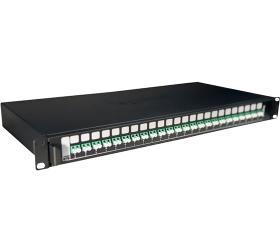 Полка оптическая выдвижная Legrand укомплектованная 19'' 1U 24 LC APC одномодовых дуплексных коннекторов для 48 волокон 032167 1