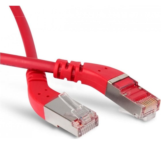 Патч-корд Hyperline PC-APM-STP-RJ45/L45-RJ45/L45-C5e-2M-LSZH-RD F/UTP угловой, экранированный 232890