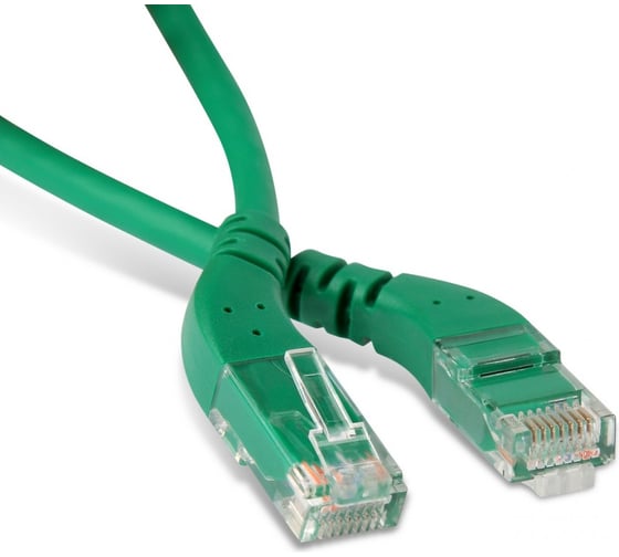 Патч-корд Hyperline PC-APM-UTP-RJ45/L45-RJ45/L45-C6-1M-LSZH-GN U/UTP угловой, левый 45 232972