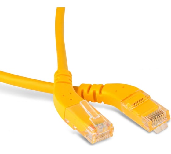 Патч-корд Hyperline PC-APM-UTP-RJ45/L45-RJ45/L45-C5e-5M-LSZH-YL U/UTP угловой, левый 45 232793