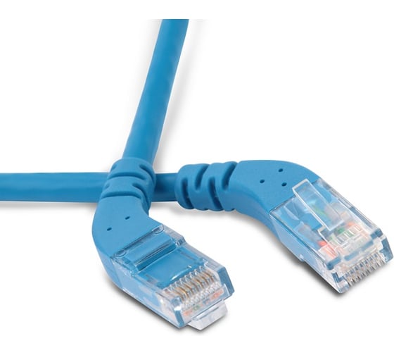 Патч-корд Hyperline PC-APM-UTP-RJ45/L45-RJ45/L45-C6-3M-LSZH-BL U/UTP угловой, левый 45 233028