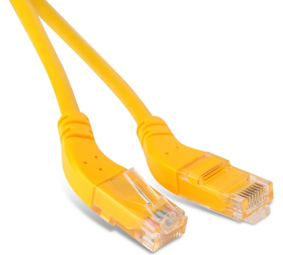 Патч-корд Hyperline PC-APM-UTP-RJ45/L45-RJ45/R45-C5e-5M-LSZH-YL U/UTP угловой, левый 45 232886
