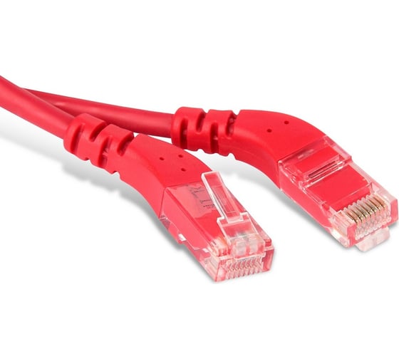 Патч-корд Hyperline PC-APM-UTP-RJ45/L45-RJ45/R45-C6-1M-LSZH-RD U/UTP угловой, левый 45 232982