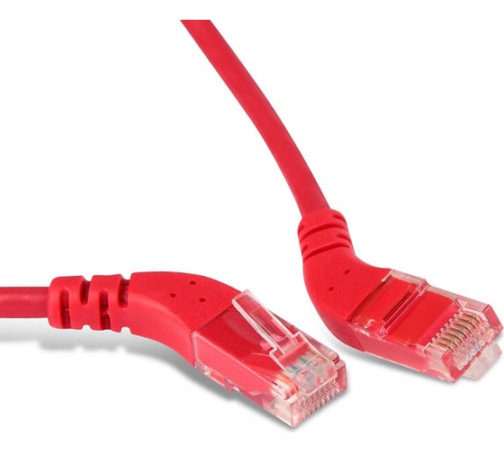 Патч-корд Hyperline PC-APM-UTP-RJ45/R45-RJ45/R45-C6-2M-LSZH-RD U/UTP угловой, правый 45 233023