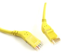 Патч-корд Hyperline PC-APM-UTP-RJ45/R45-RJ45/R45-C6-1M-LSZH-YL U/UTP угловой, правый 45 232999